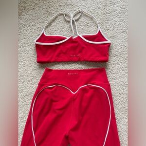 Bo and Tee Soft Active Matching Set in Hot Red M